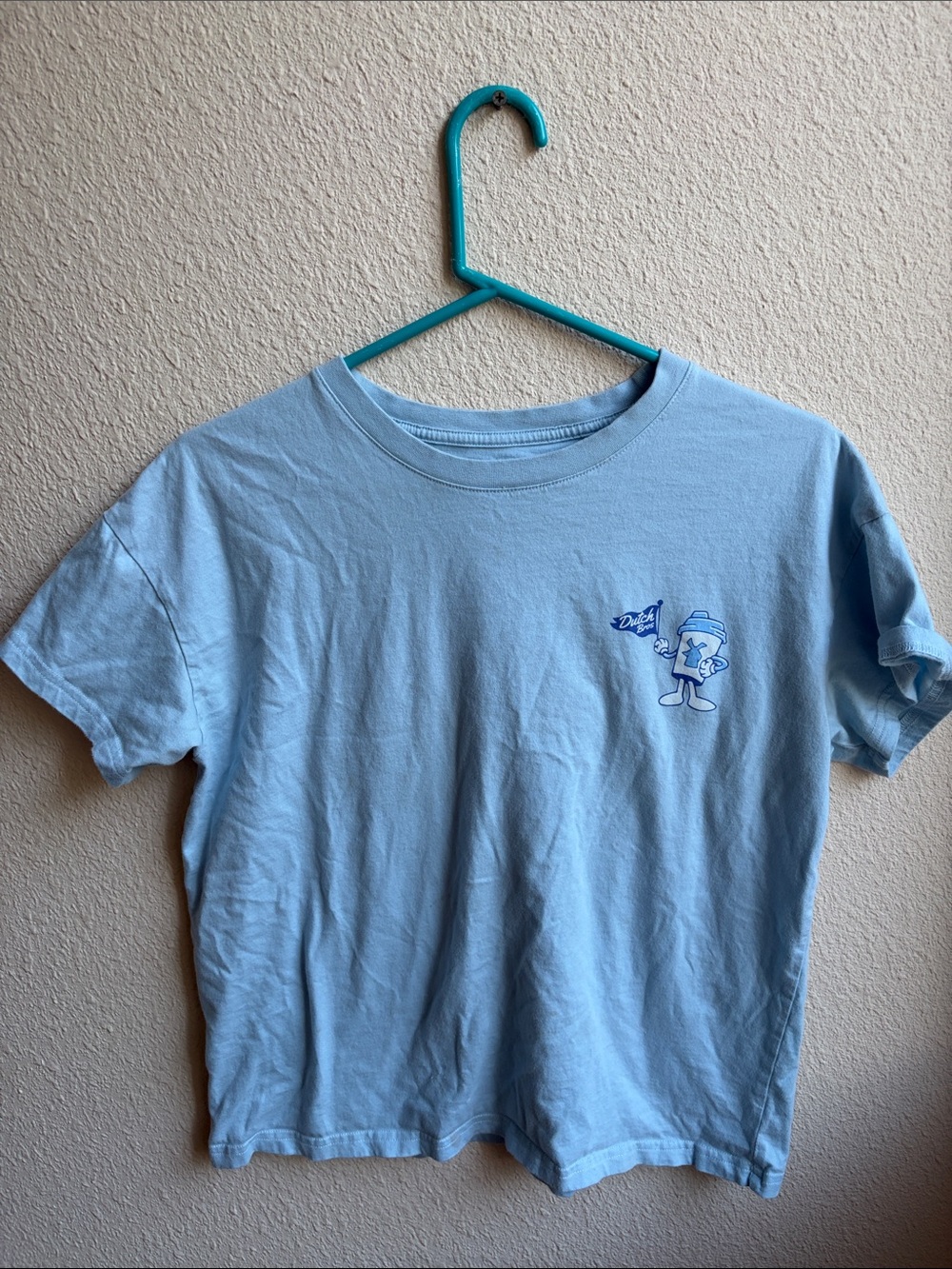 Dutch Bros Light Blue Embroidered Short Sleeve tee